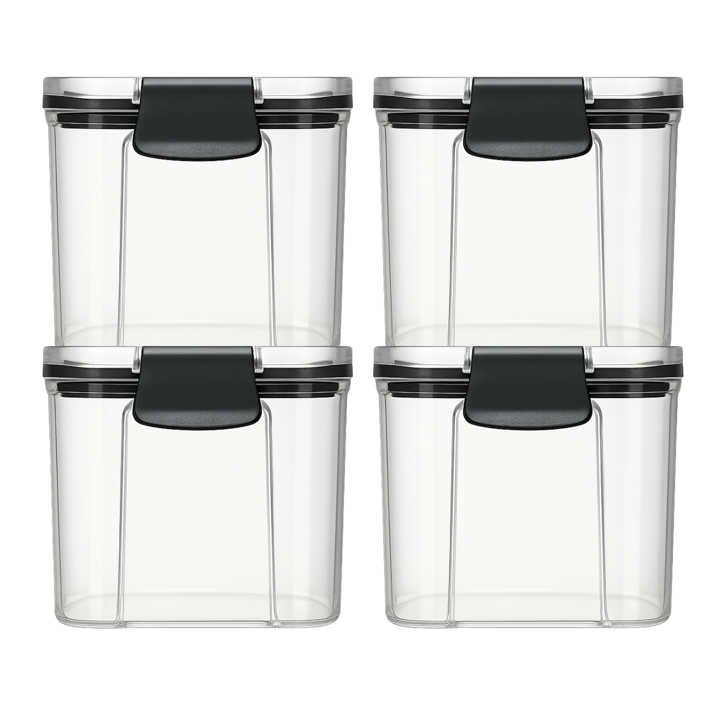 Voorraadpotten set van 5 – 460 ml – Luchtdichte bewaardozen – Vershoudbakjes – Voedselcontainers – Bewaarpotten – Kunststof – BPA-vrij – Stapelbaar – Transparant – Voor pasta, ontbijtgranen, rijst, snoep, suiker