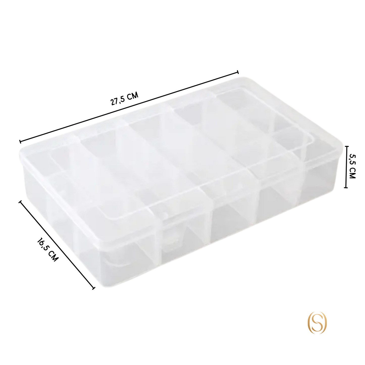 Transparante opbergbox met 15 vakken – Organizer voor kleine spullen – Set van 3 stuks