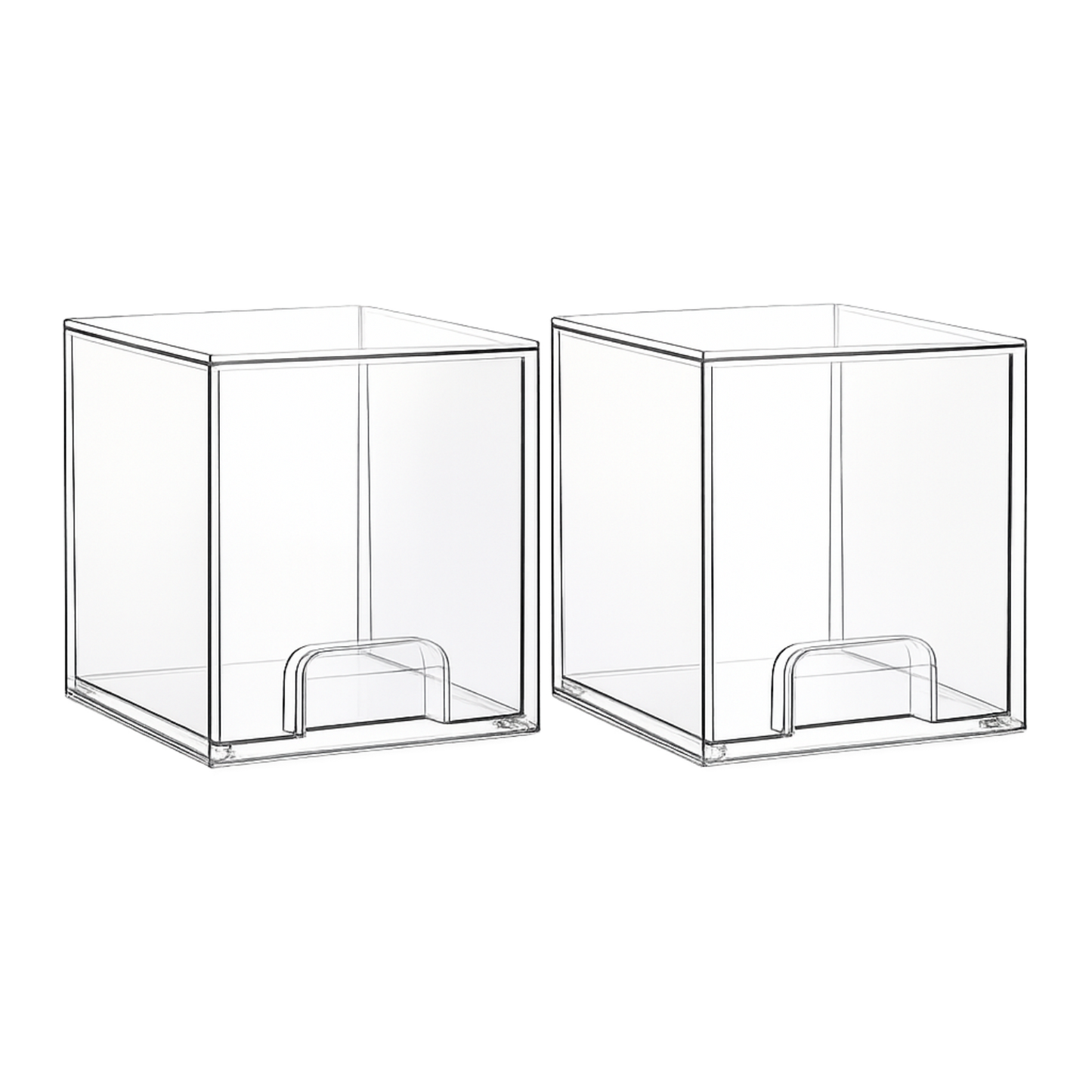 Transparante opbergbakjes met schuiflade - set van 4  | Stapelbare opbergboxen – Met antislip – Voor make-up, het gootsteenkastje of voor dagelijkse items (kopie)