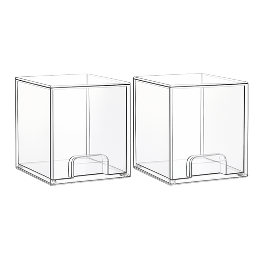 Transparante opbergbakjes met schuiflade - set van 2  | Stapelbare opbergboxen – Met antislip – Voor make-up, het gootsteenkastje of voor dagelijkse items (kopie)