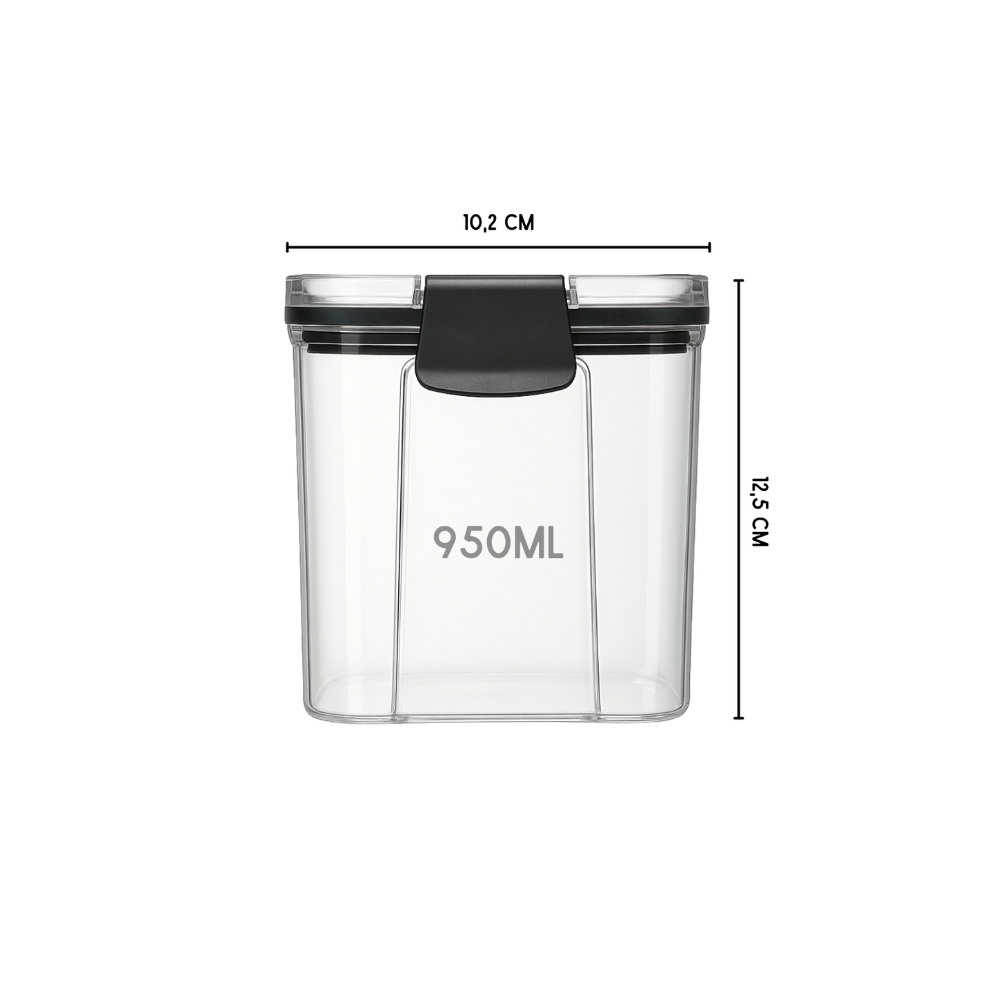 Voorraadpotten set van 5 – 950 ml – Luchtdichte bewaardozen – Vershoudbakjes – Voedselcontainers – Bewaarpotten – Kunststof – BPA-vrij – Stapelbaar – Transparant – Voor pasta, ontbijtgranen, rijst, snoep, suiker