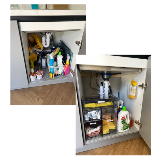 Transparante opbergbakjes met schuiflade - set van 3  | Stapelbare opbergboxen – Met antislip – Voor make-up, het gootsteenkastje of voor dagelijkse items