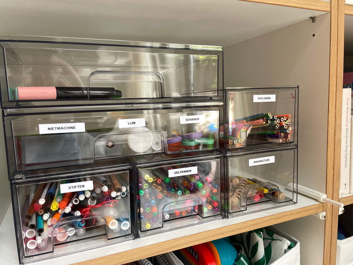 Transparante opbergbakjes met schuiflade - set van 3  | Stapelbare opbergboxen – Met antislip – Voor make-up, het gootsteenkastje of voor dagelijkse items