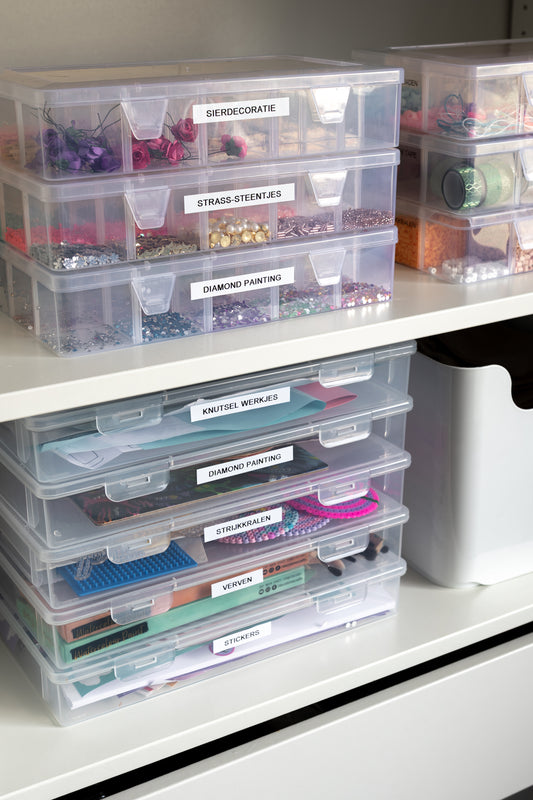 Set van 3 transparante opbergboxen (A4-formaat) – Organizer voor papier, knutselspullen en administratie