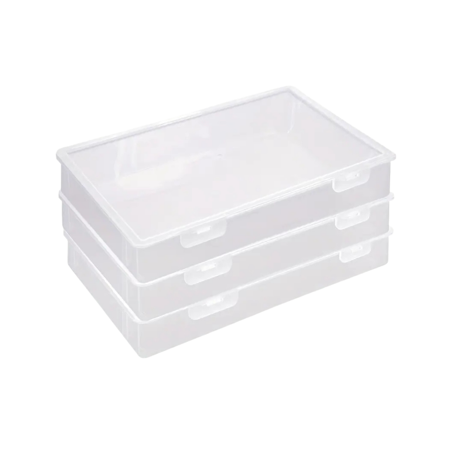 Set van 3 transparante opbergboxen (A4-formaat) – Organizer voor papier, knutselspullen en administratie