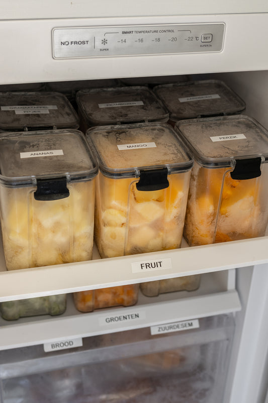 Voorraadpotten set van 5 – 950 ml – Luchtdichte bewaardozen – Vershoudbakjes – Voedselcontainers – Bewaarpotten – Kunststof – BPA-vrij – Stapelbaar – Transparant – Voor pasta, ontbijtgranen, rijst, snoep, suiker