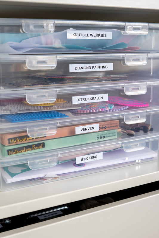 Set van 3 transparante opbergboxen (A4-formaat) – Organizer voor papier, knutselspullen en administratie